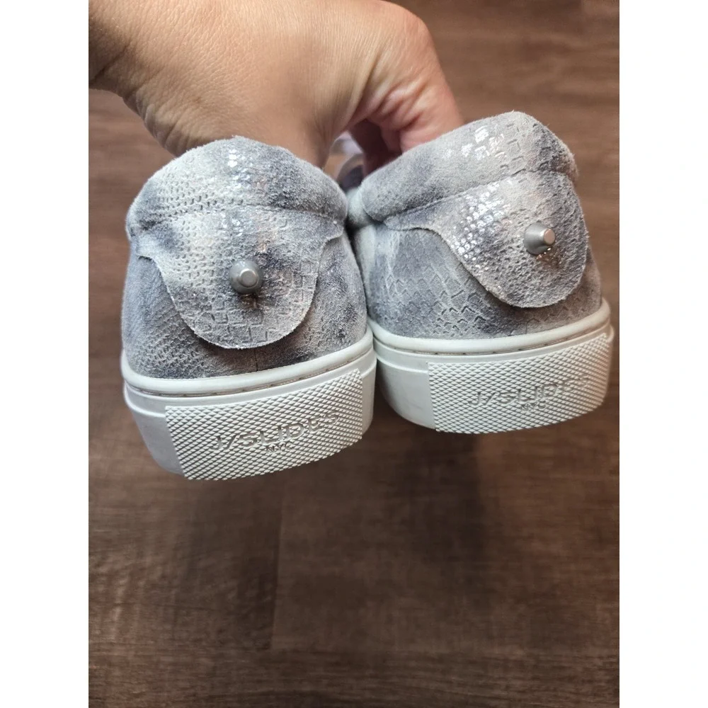J/Slides Womens 10 Sneaker Platform Snake Python Metallic Silver Gray J‎ Slides
